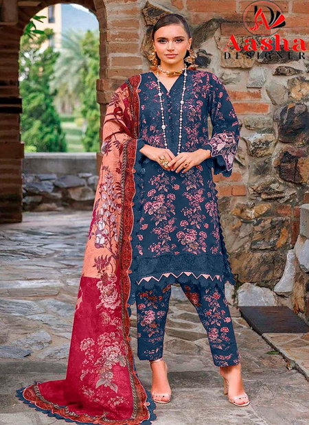 Aasha 1165 A and B Cotton Dupatta Pakistani Salwar Suits Exporters In India